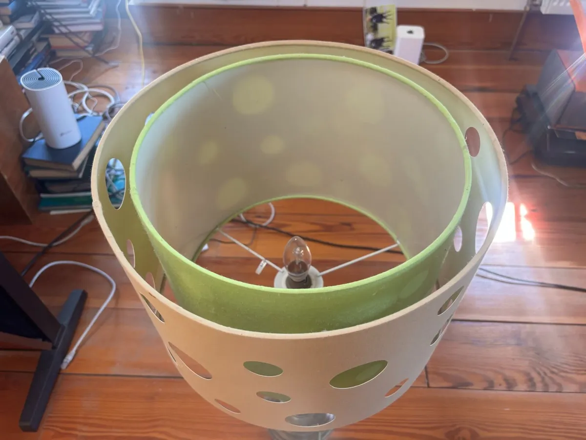 Contemporary Cream Fabric Drum Lampshade - Image 1