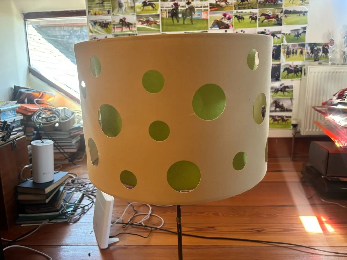 Contemporary Cream Fabric Drum Lampshade - Image 2