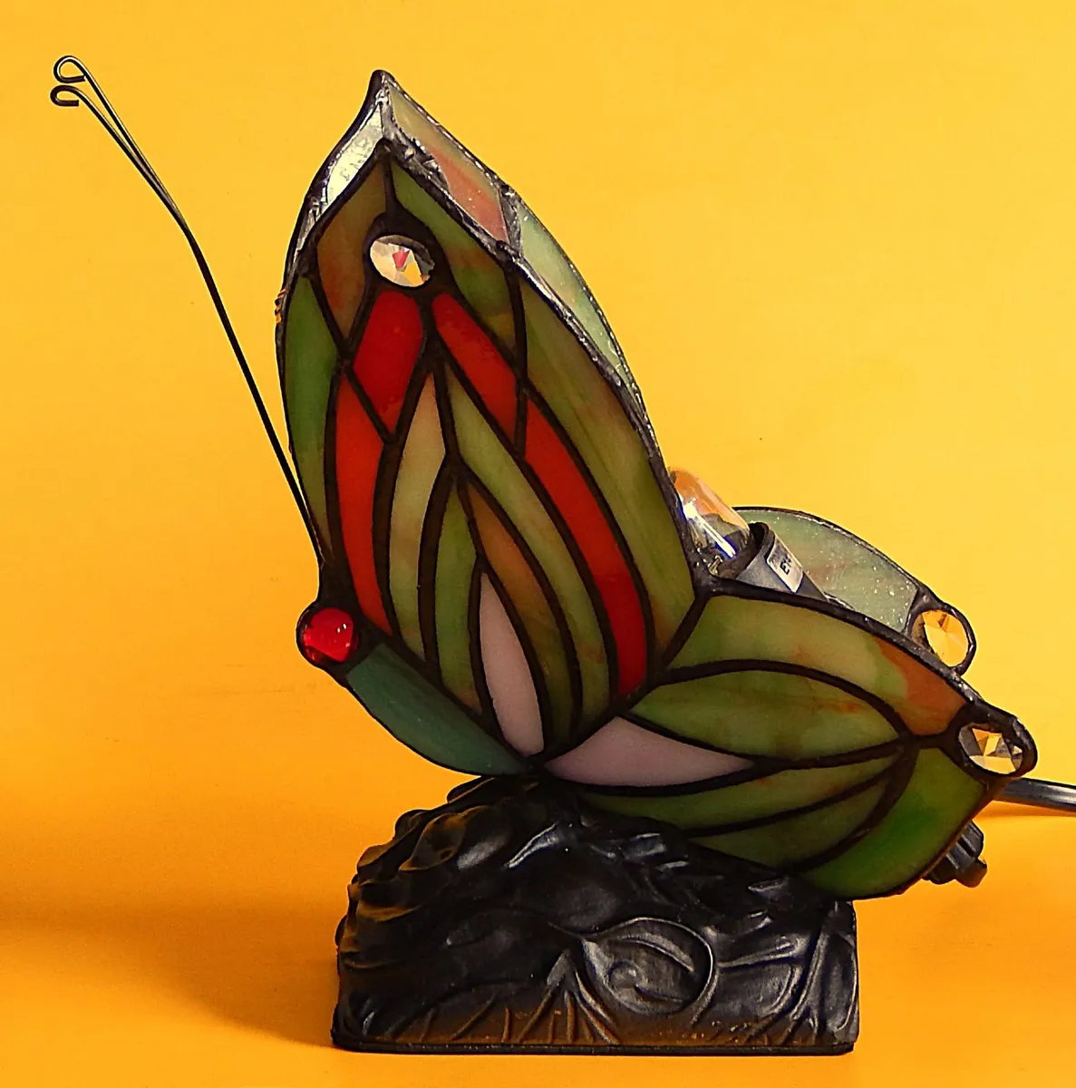 Small Tiffany Style Butterfly Glass Table Lamp - Image 4