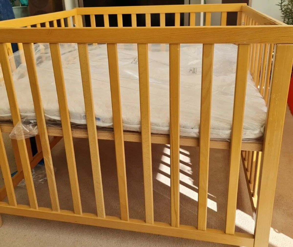 BabyDan Felix Natural Playpen, wood, height-adjustable - Image 2