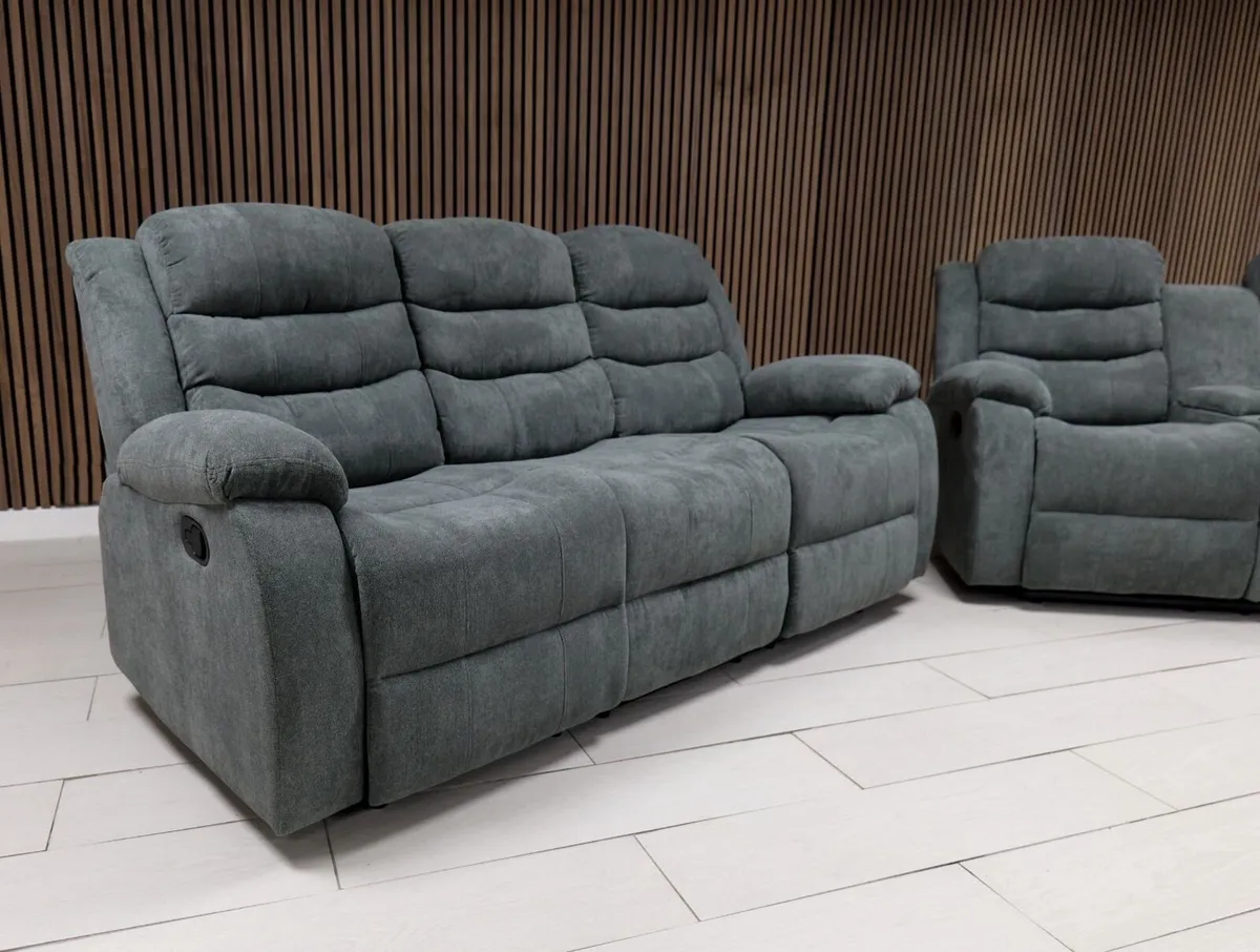 🛋️ HOUSTON 3-SEATER RECLINER SOFA – GREY 🛋️ - Image 1