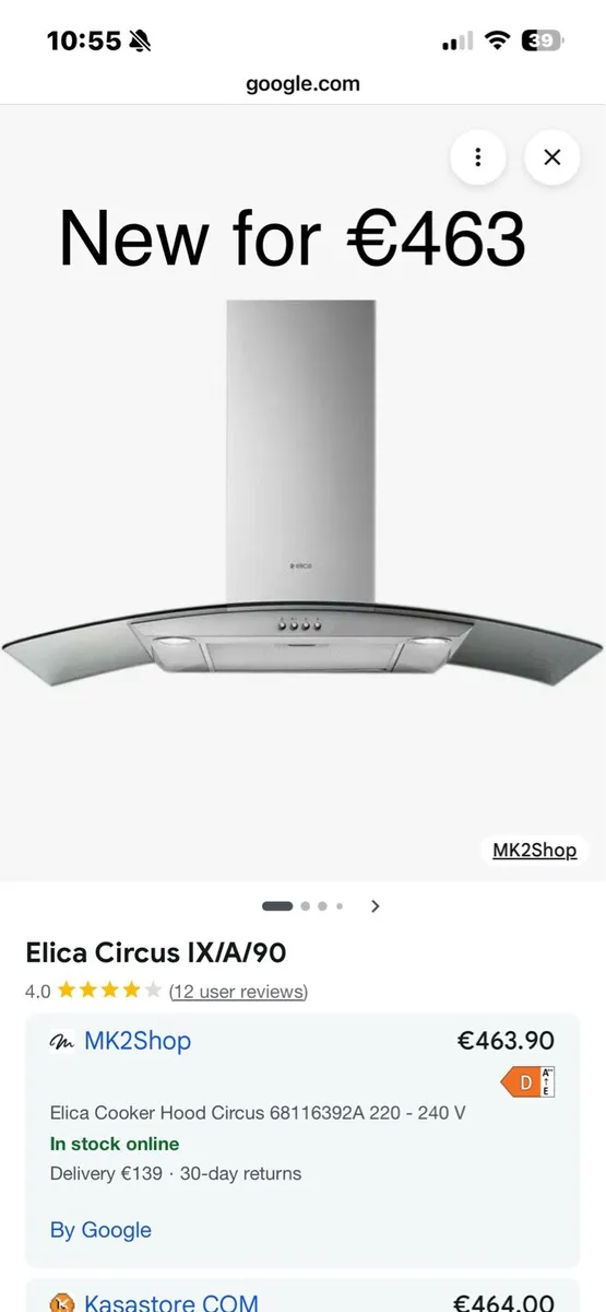 Elica Circus 90 Extractor Fan and Hood - Image 4