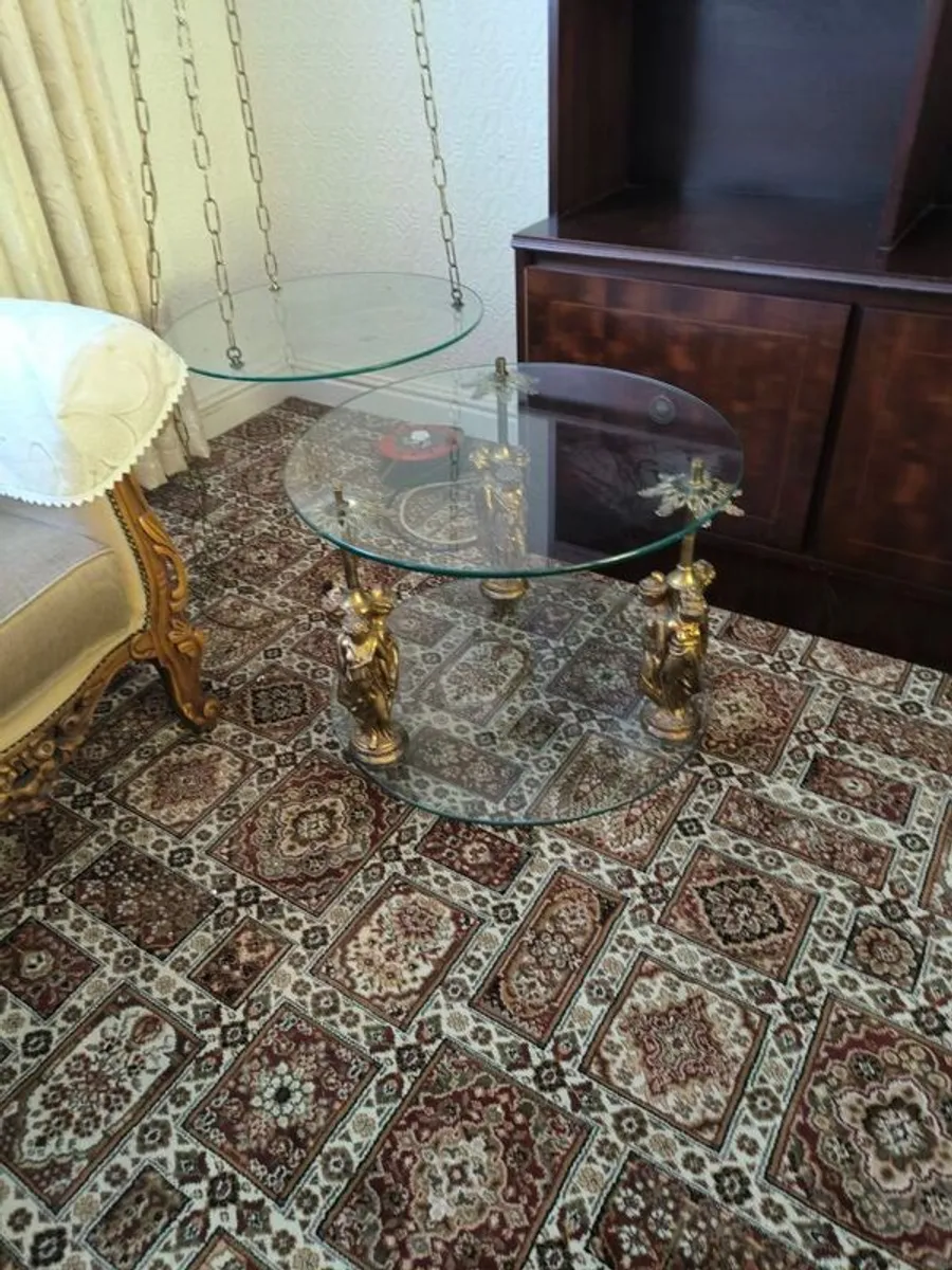 Hanging Swag Lamp & Matching Table - Image 2
