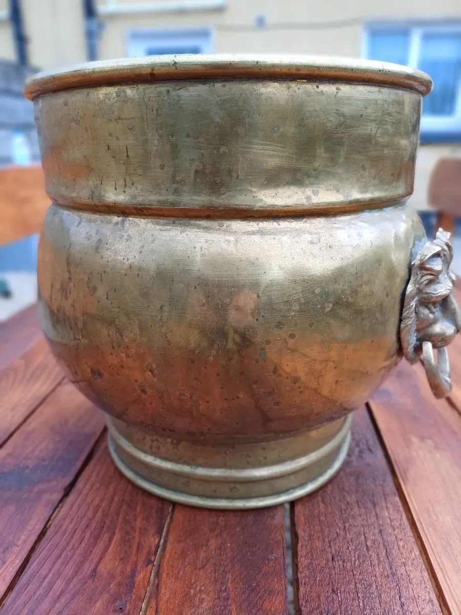 Vintage Brass Coal Bin - Image 3