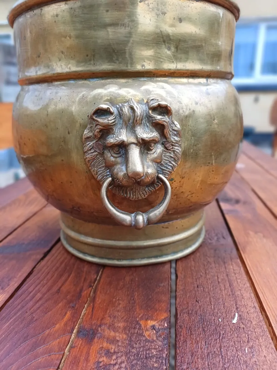 Vintage Brass Coal Bin - Image 4