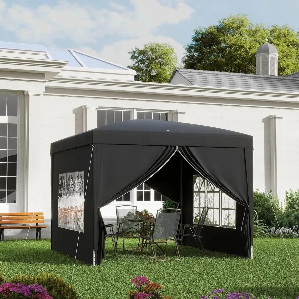 Gazebo Waterproof Pop Up Canopy Tent 3x3m - Image 1