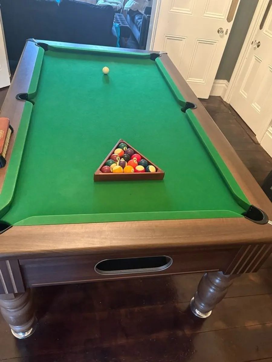 Buckingham 7ft Slate Bed Pool Table + Aramith Balls, Premium Cues & Full Accessories - Image 1
