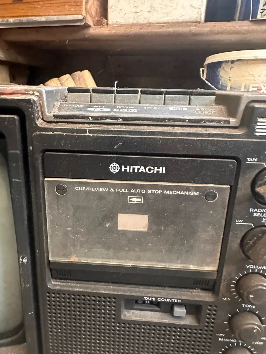 Vintage Hitachi black & white television - Image 2