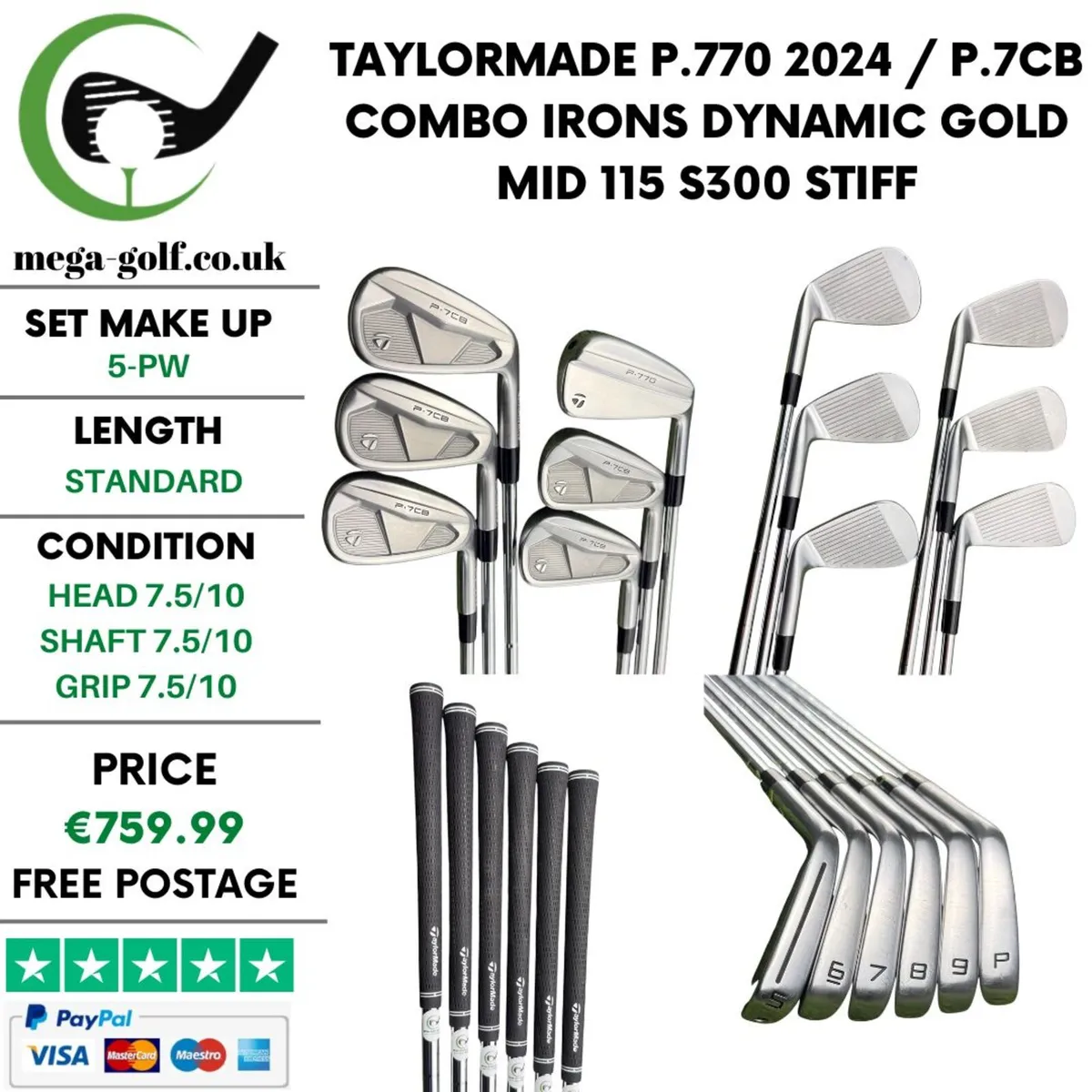 Taylormade P.770 2024 / P.7CB Combo Irons / 5-Pw - Image 1