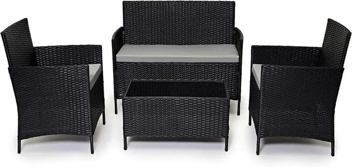 Rattan Garden Chair 4 Piece Outdoor Furniture Set - Image 1