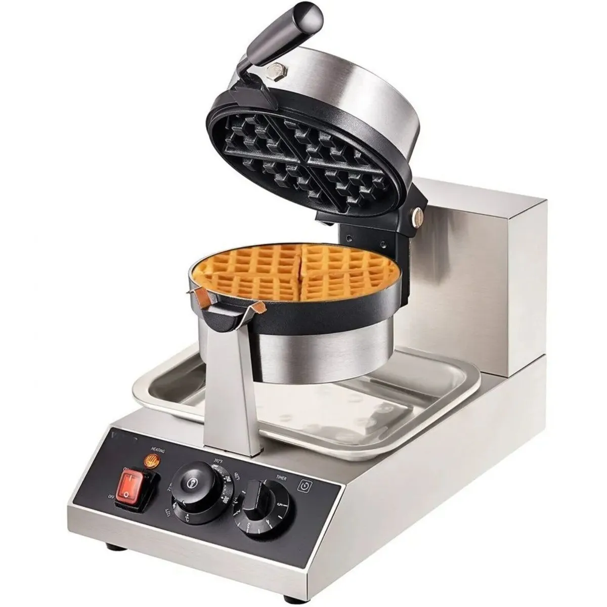 1300W Commercial Waffle Maker Stainless Steel - Image 1
