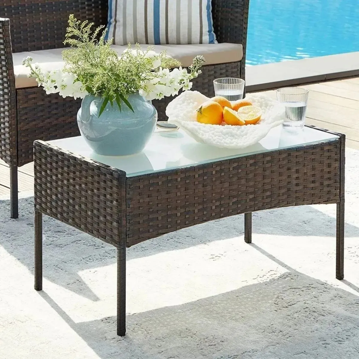 4 Piece Rattan Garden Furniture Chair Set - Image 2