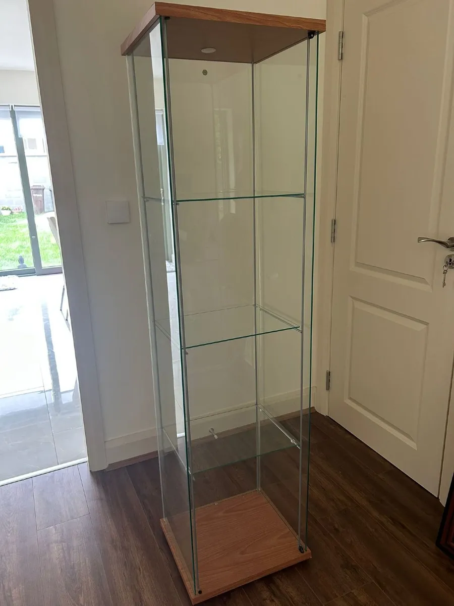 2 Elegant Glass Shelving Display Cabinets free - Image 1