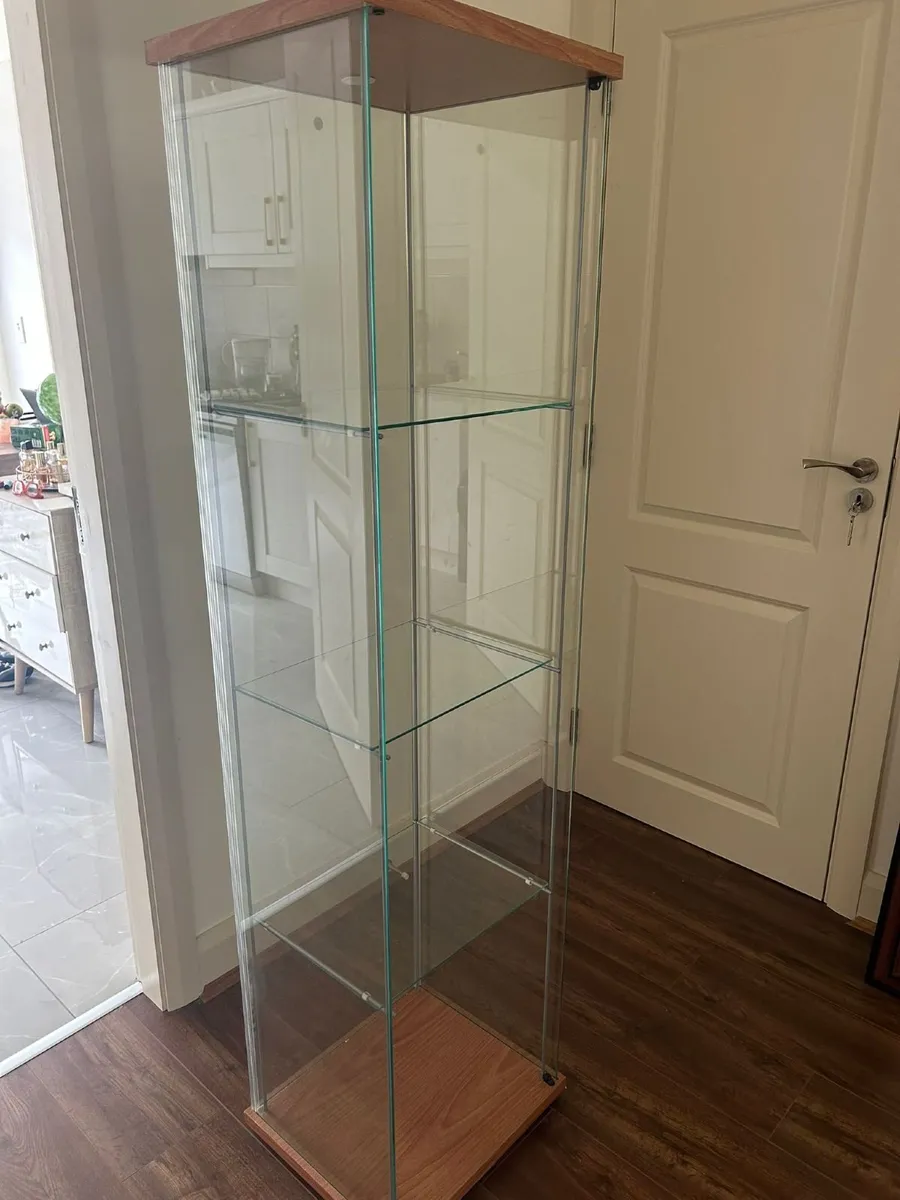 2 Elegant Glass Shelving Display Cabinets free - Image 2