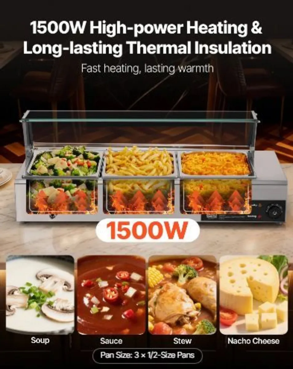 Commercial Food Warmer, 1500W - Image 2