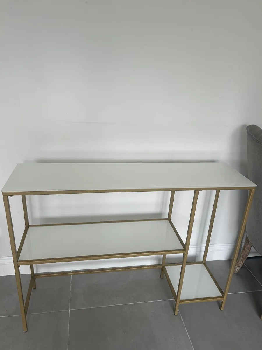 JYSK gold and white console table - Image 1