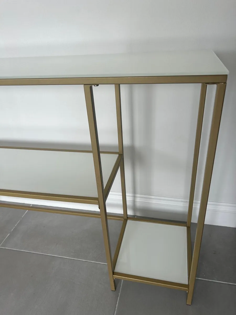 JYSK gold and white console table - Image 2