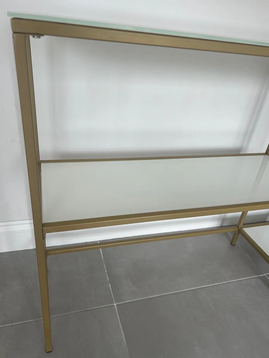 JYSK gold and white console table - Image 3