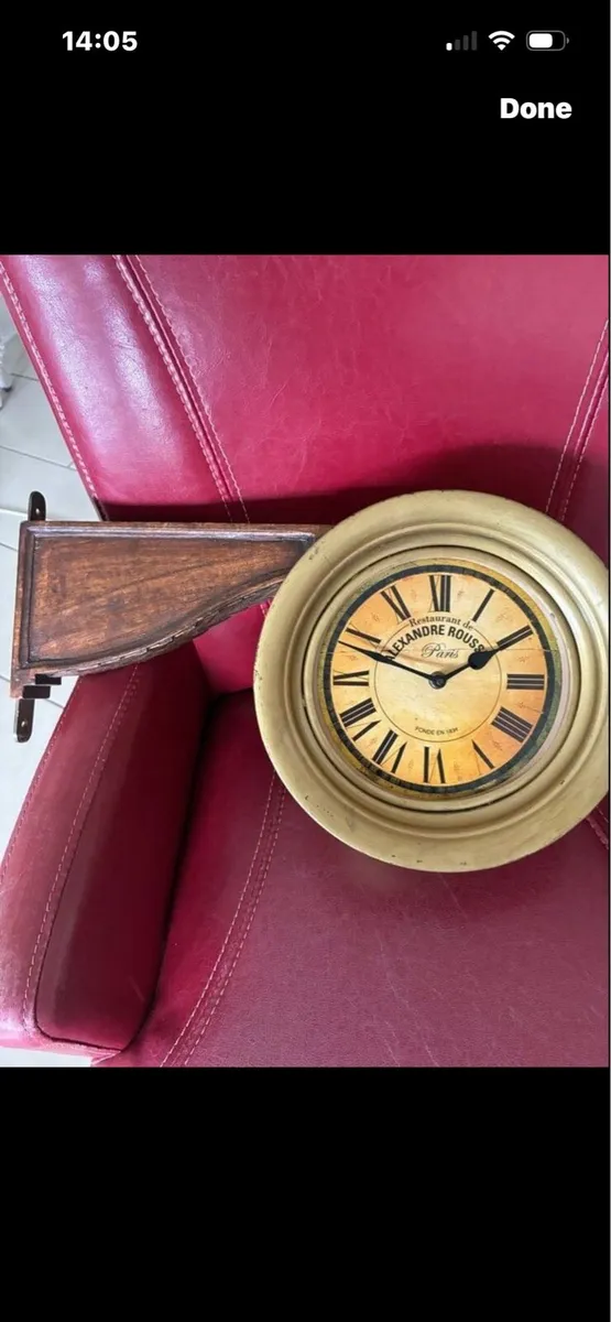 Rare Double Sided Brass Display Clock - Image 1