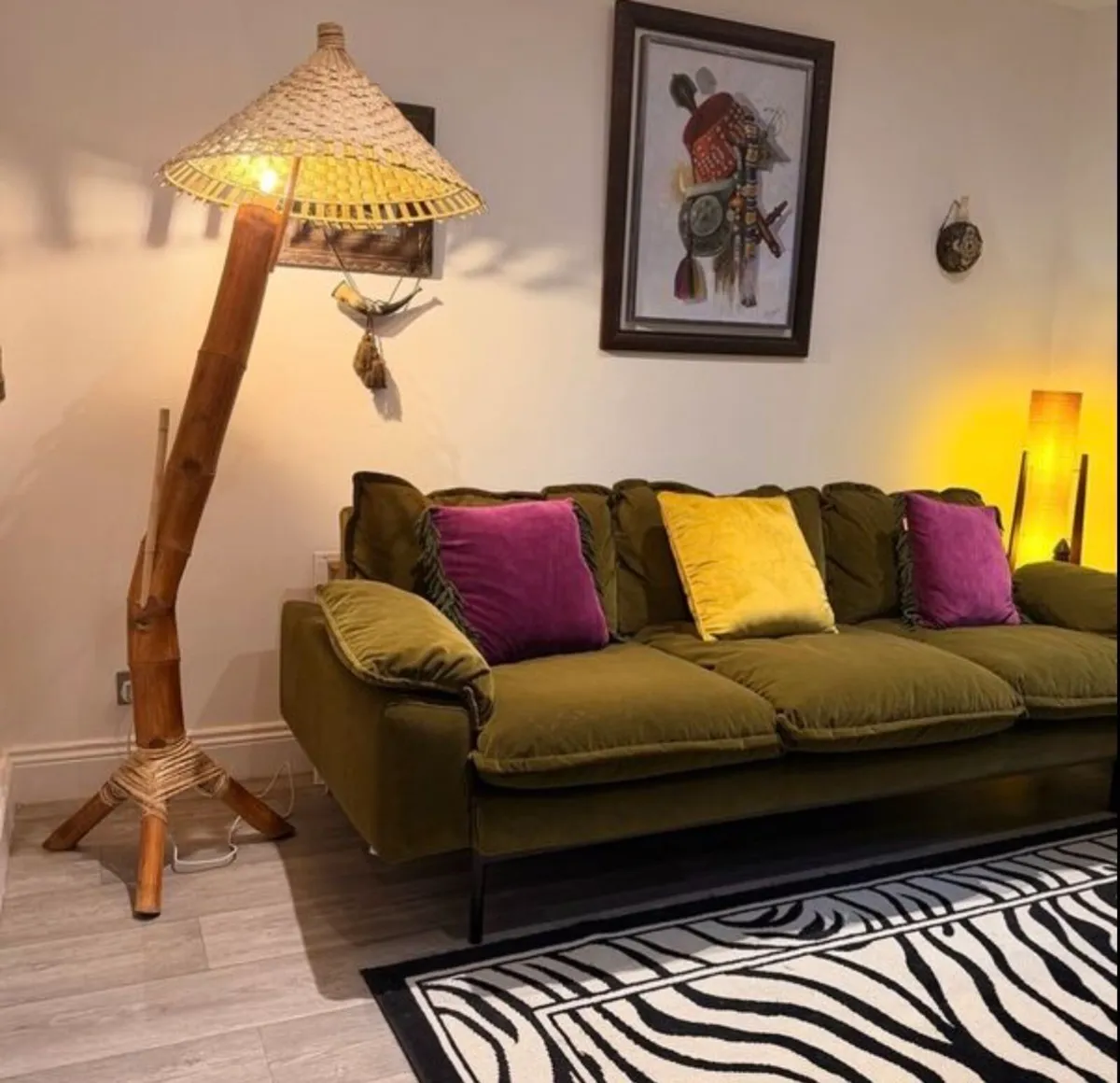 Mid Century Bamboo Floor Lamp - Image 4