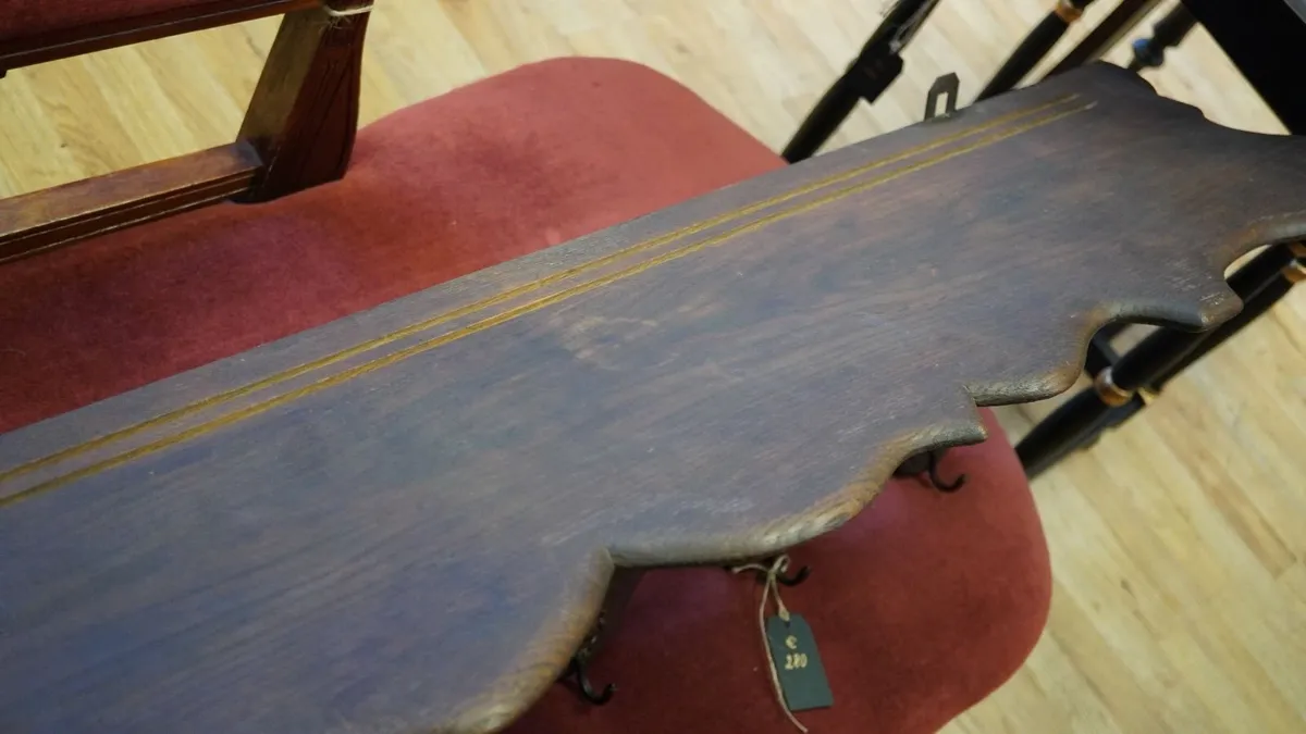 Early 20th Century Carved Oak Wall Coat Rack - Image 4