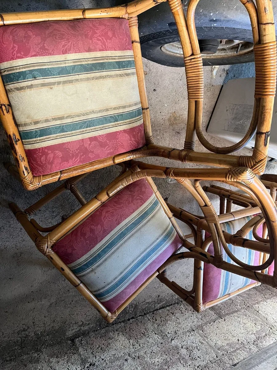 6 Solid Rattan / Cane Armchairs – Great Upcycling