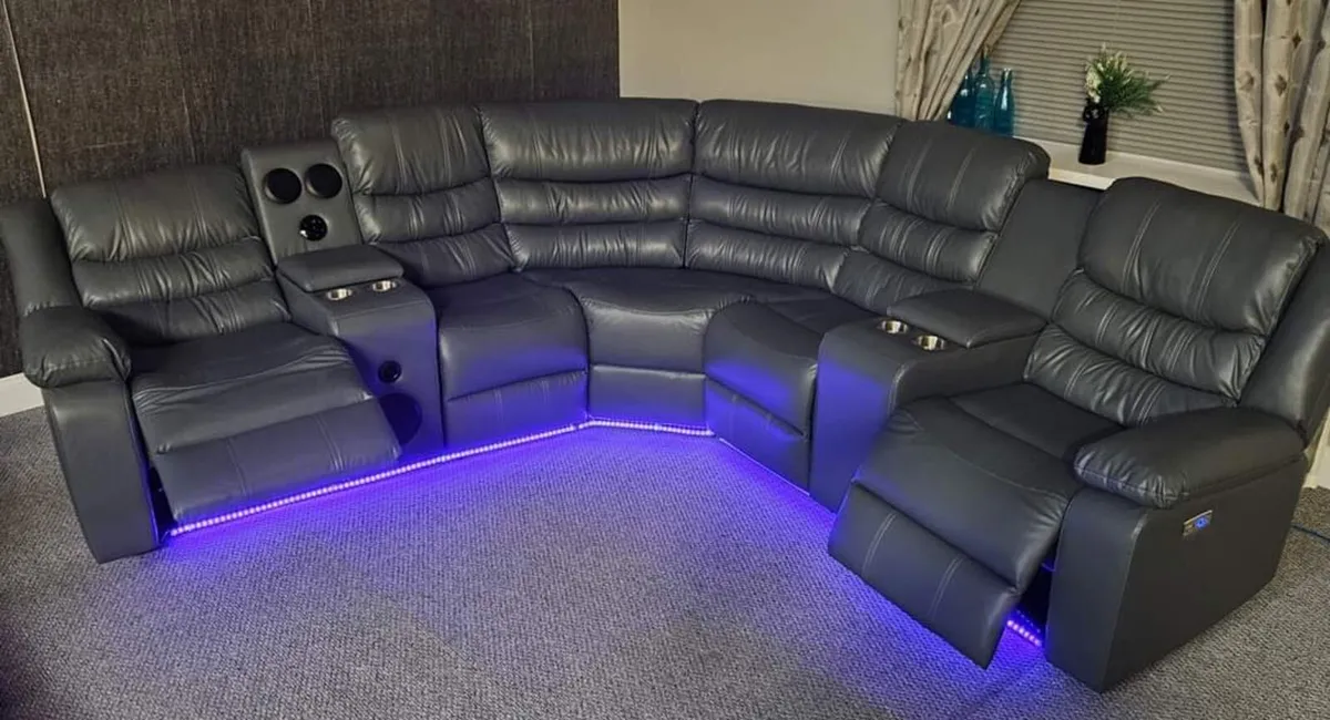 Athens Electric Reclining Corner Sofa With Speaker - Image 4