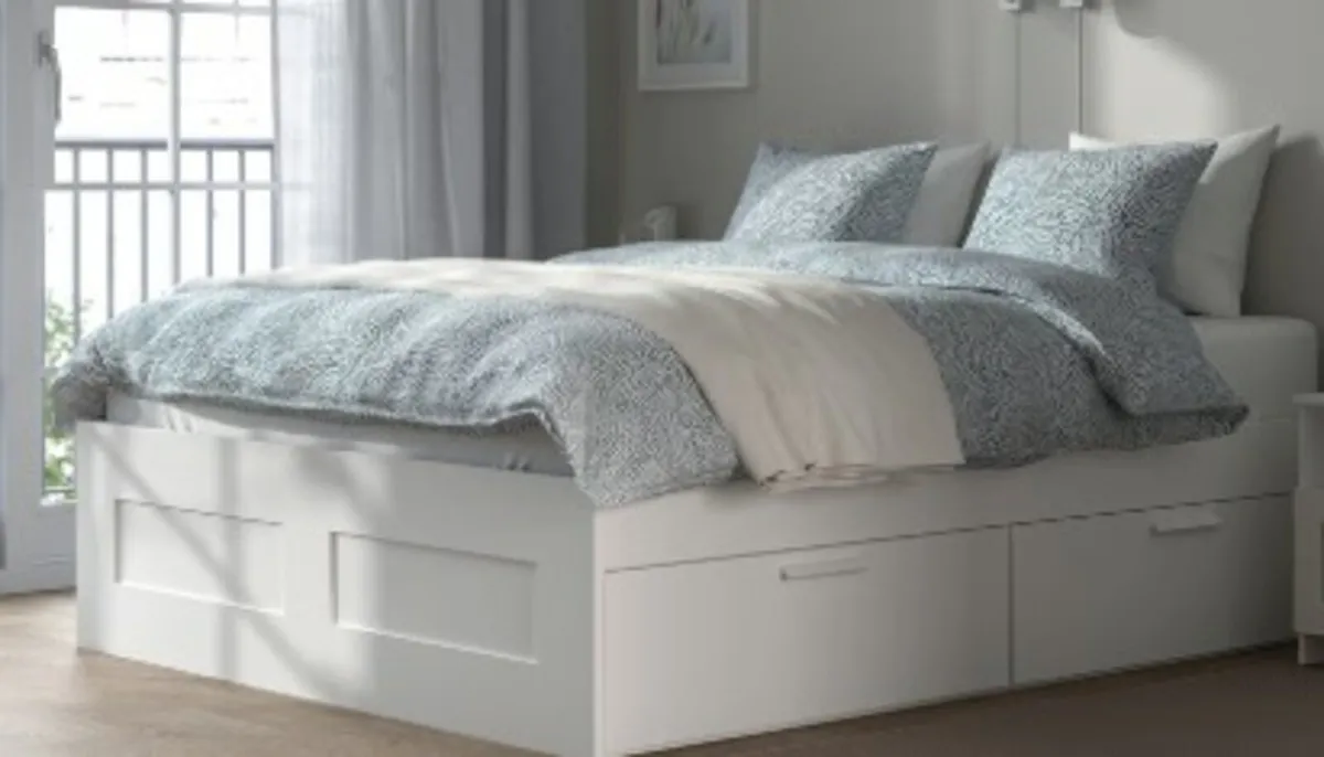 Double Bed 4 drawer storage and Headboard IKEA - Image 1
