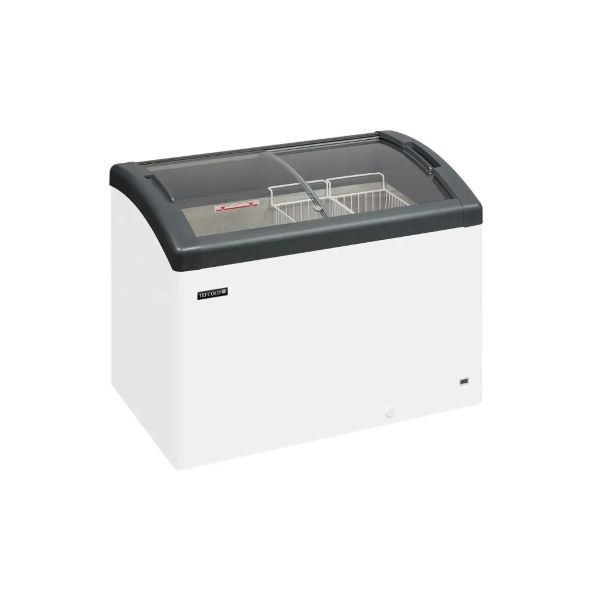 Grey Sliding Curved Glass Lid Chest freezer