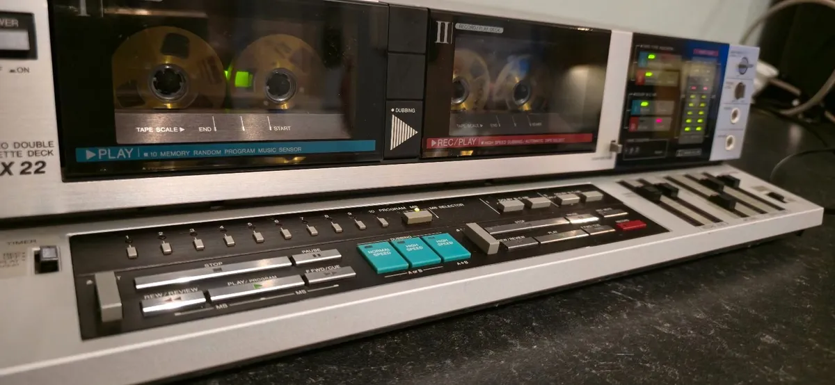 MEGA RARE DOUBLE CASETTE DECK  AIWA WX22 VINTAGE - Image 2