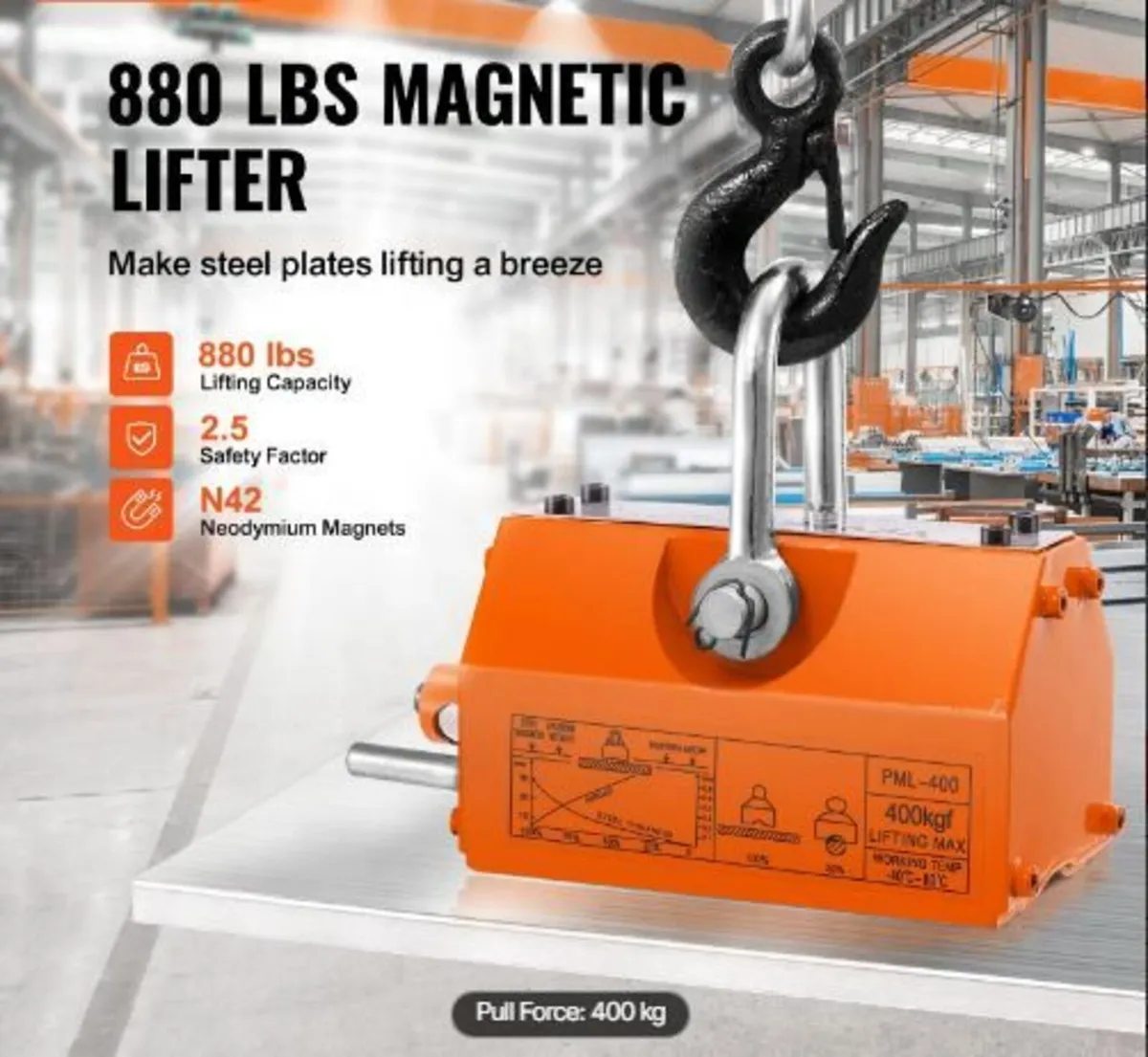 Magnetic Lifter, 880 lbs/400 kg - Image 2
