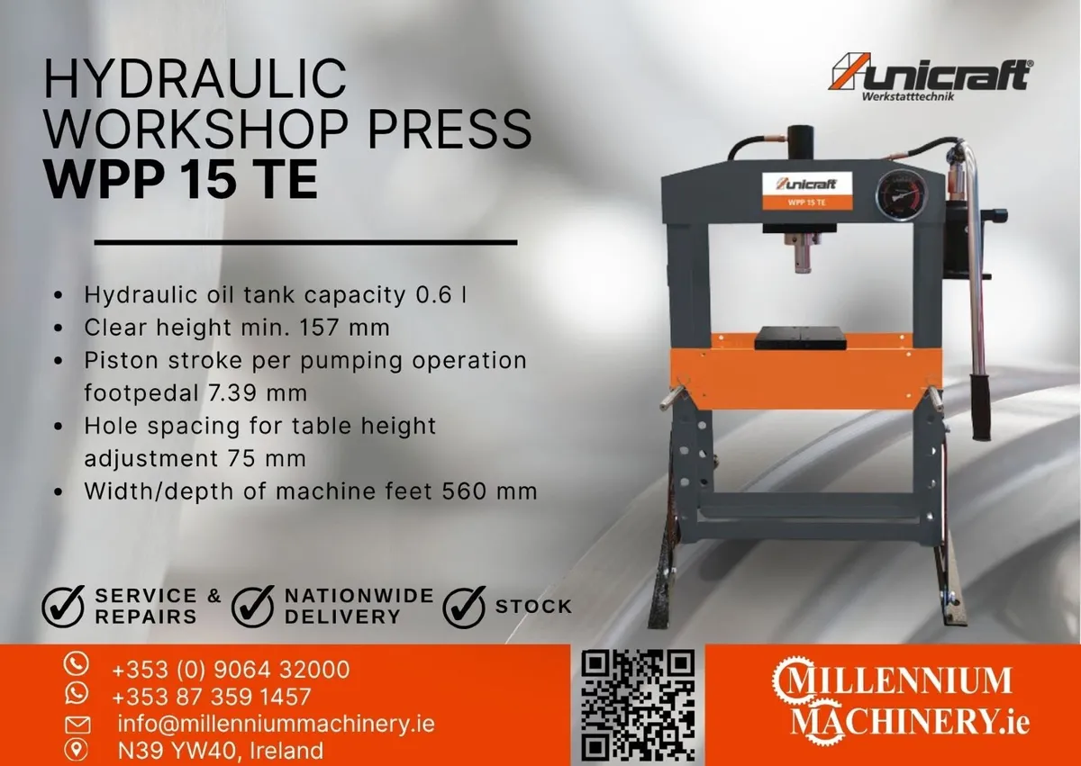 Unicraft Hydraulic workshop press WPP 15 TE - Image 1