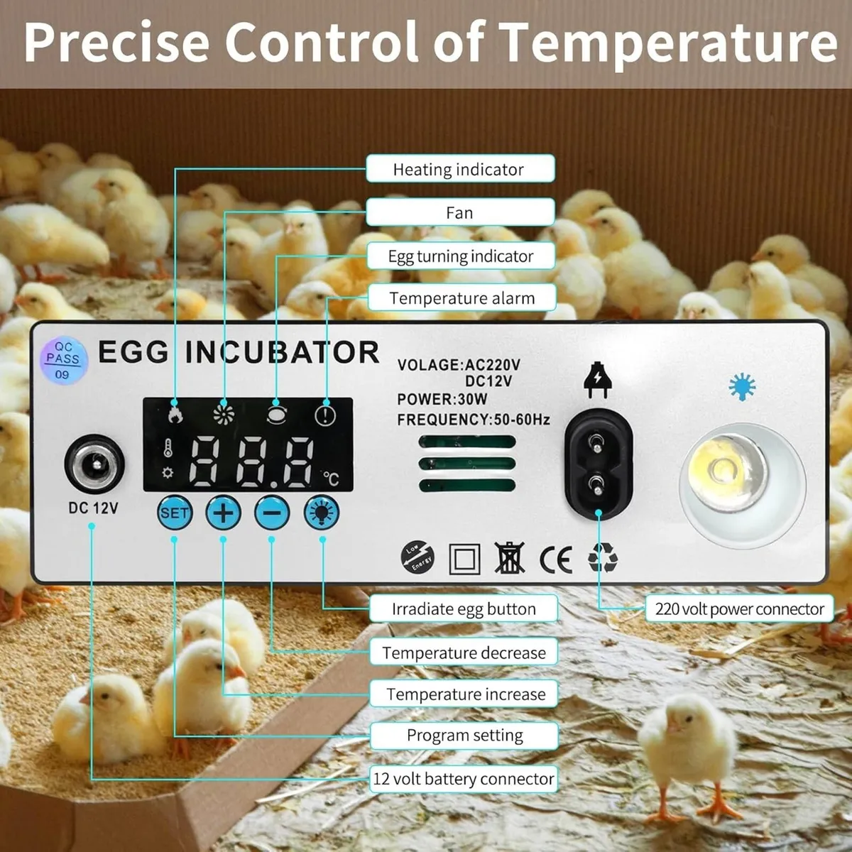16 Egg Incubator Automatic Temperature Control - Image 3