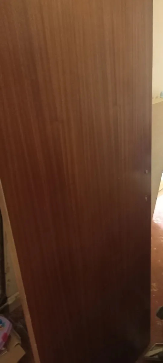 Sapele Flush Panel Door with Full length Mirror. - Image 2