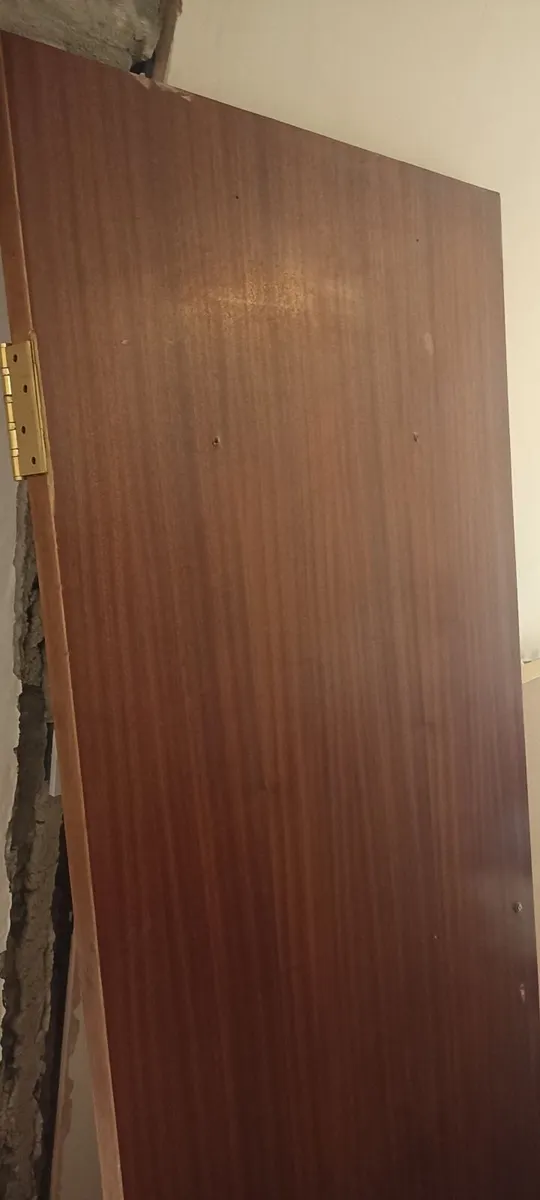 Sapele Flush Panel Door with Full length Mirror. - Image 3