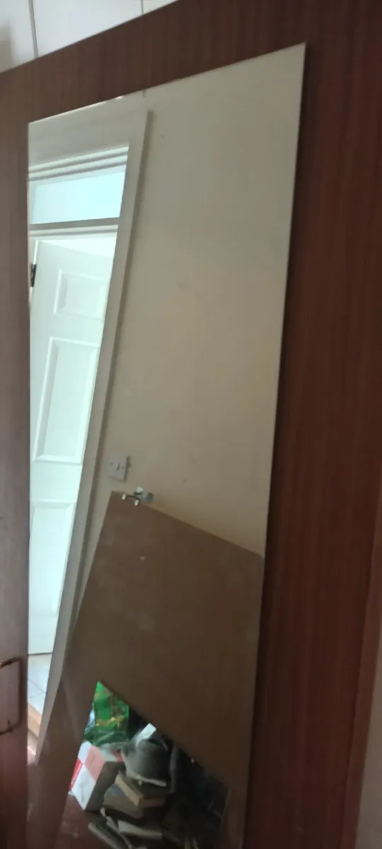Sapele Flush Panel Door with Full length Mirror. - Image 4