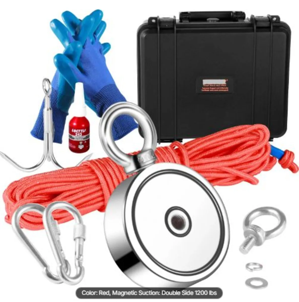 Magnet Fishing Kit, 544.3 kg Pulling Force Double - Image 1