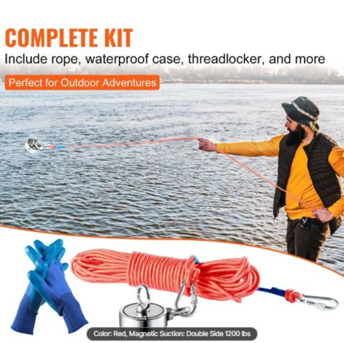 Magnet Fishing Kit, 544.3 kg Pulling Force Double - Image 3