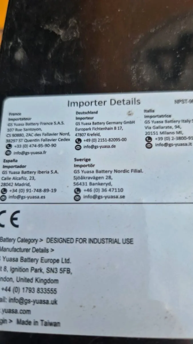 Yuasa REC Deep Cycle AGM Battery 12V 26Ah – REC26- - Image 3