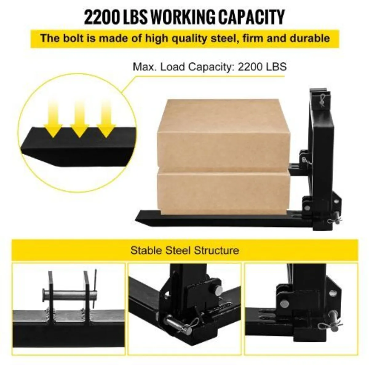 3 Point Hitch Pallet Fork 907.2 kg - Image 3