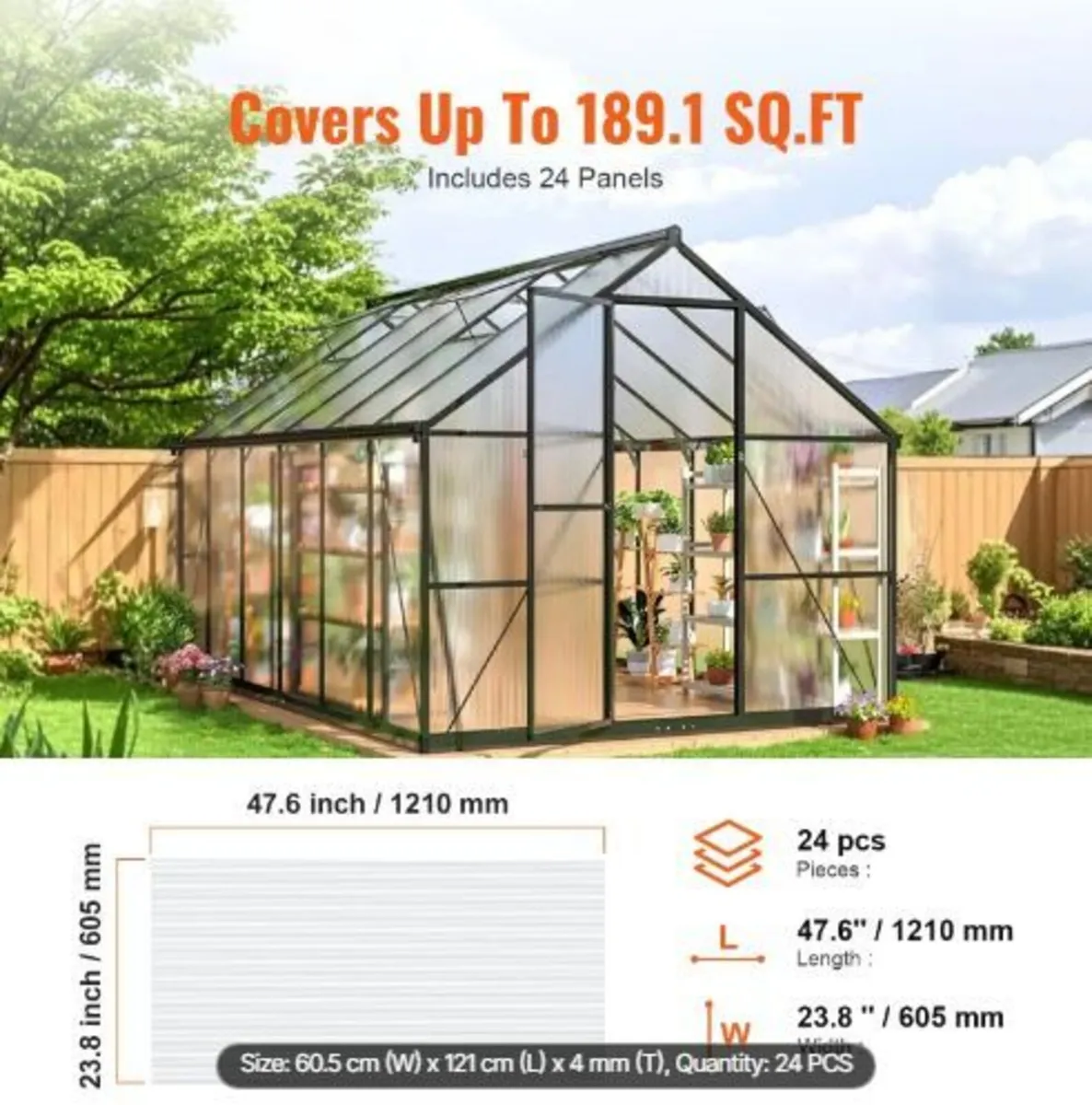 24 Pack Polycarbonate Greenhouse Panels - Image 3