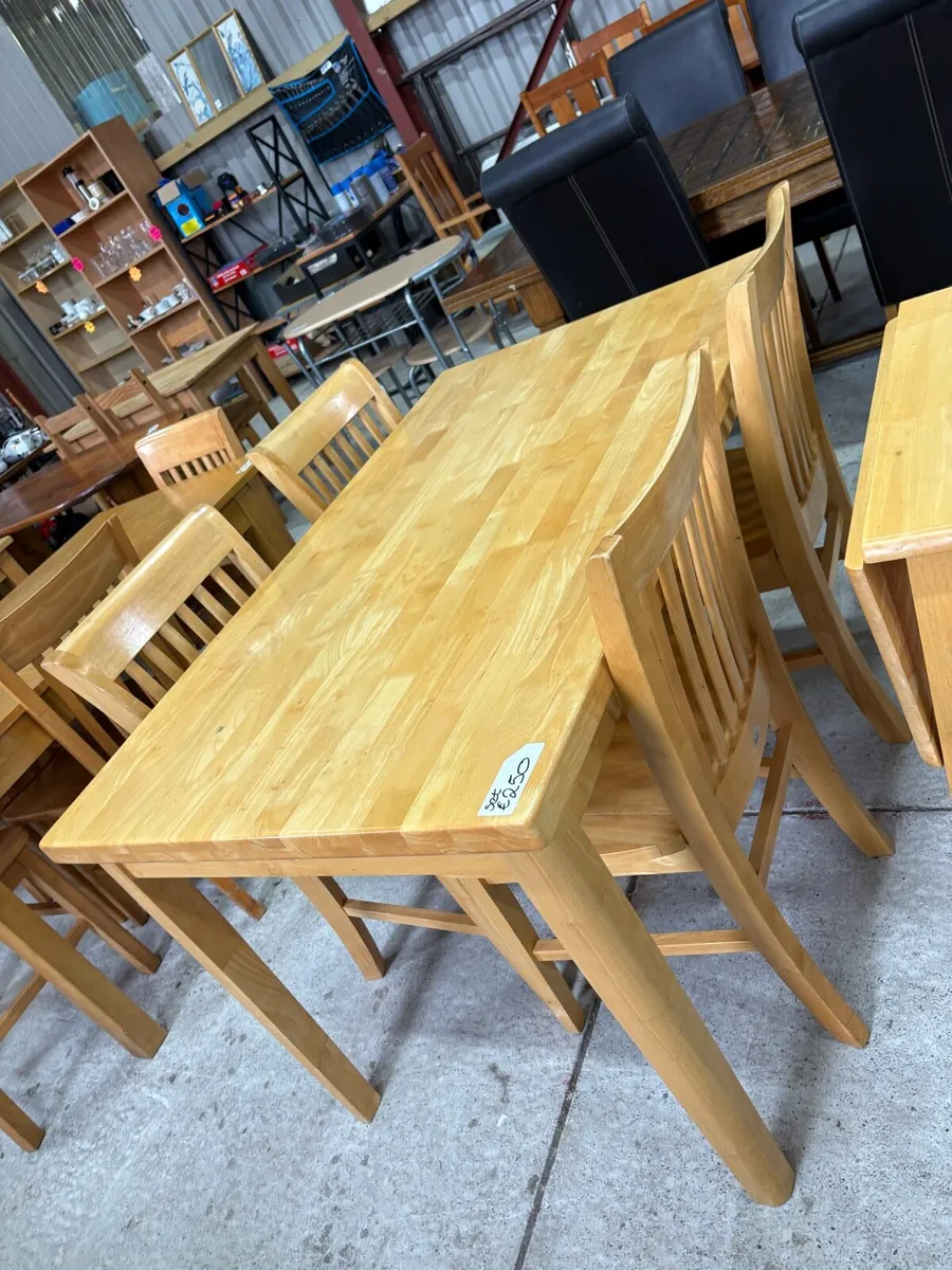 Beech table and 4 chairs - Image 1