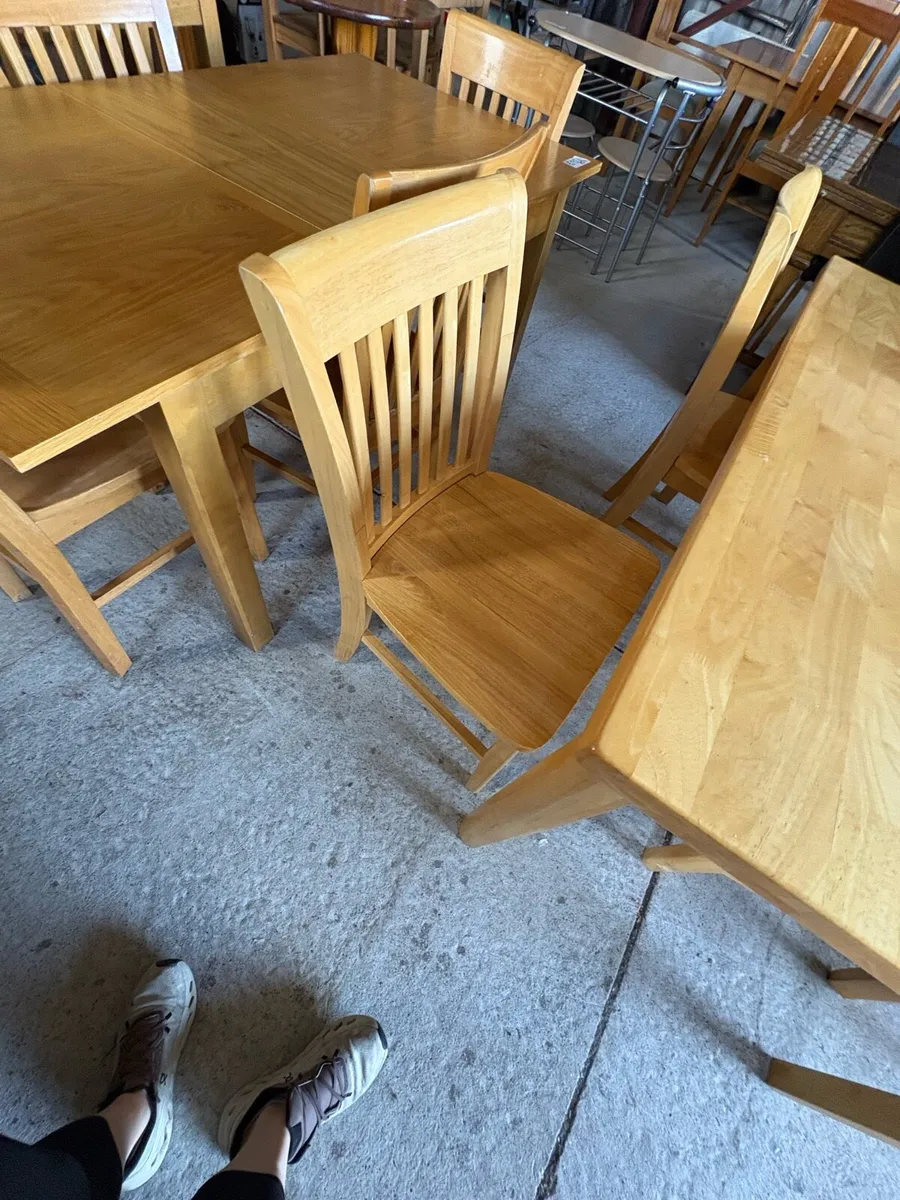 Beech table and 4 chairs - Image 3