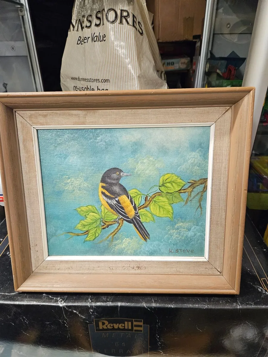 Picture Oil on Canvas Bower Bird - Image 1