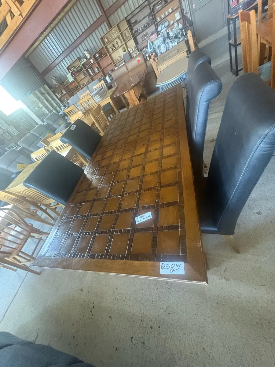 Tile top table and 5 chairs - Image 2