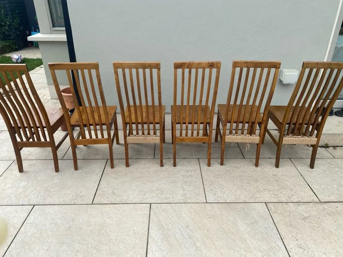 Six Wooden Kitchen Chairs for sale - Image 2