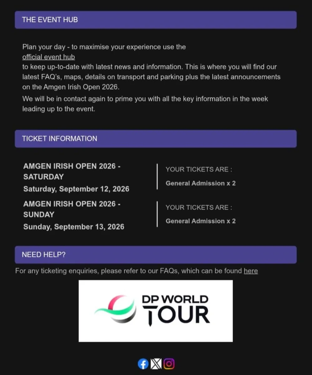 Amgen Irish Open 2026 – General Admission Tickets
