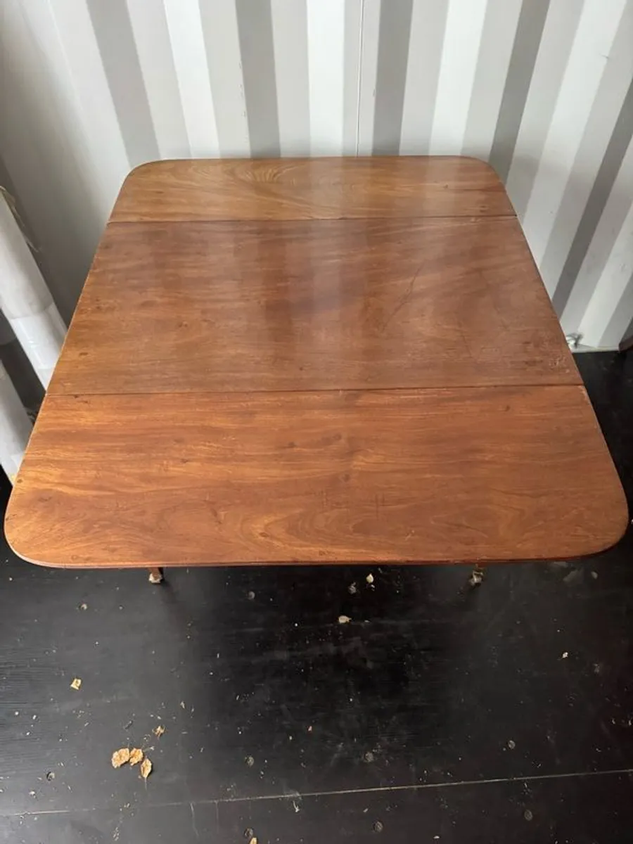 Antique George III Mahogany Pembroke Table (c. 1790) - Brass Castors - Image 4