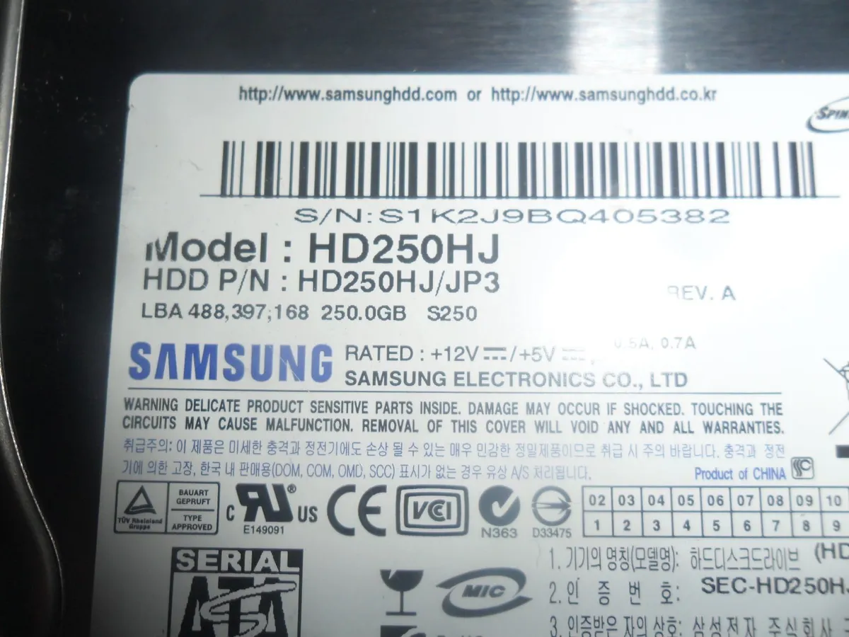 Samsung Hdd 250GB, Sata - Image 2