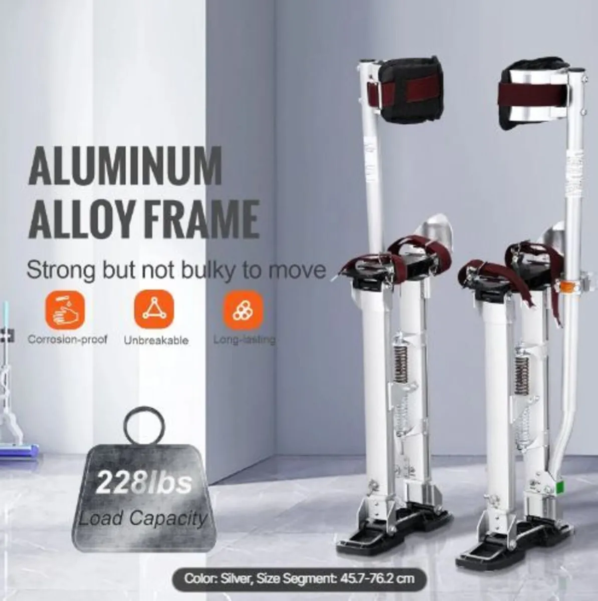 Drywall Stilts, 46 cm-76 cm Adjustable Aluminum - Image 1